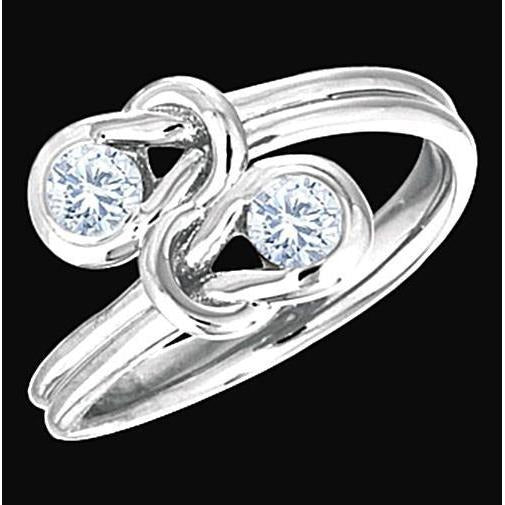 Toi et Moi 1 Carat Real Diamond Knot Style Wedding Engagement Ring - Engagement Ring-harrychadent.ca