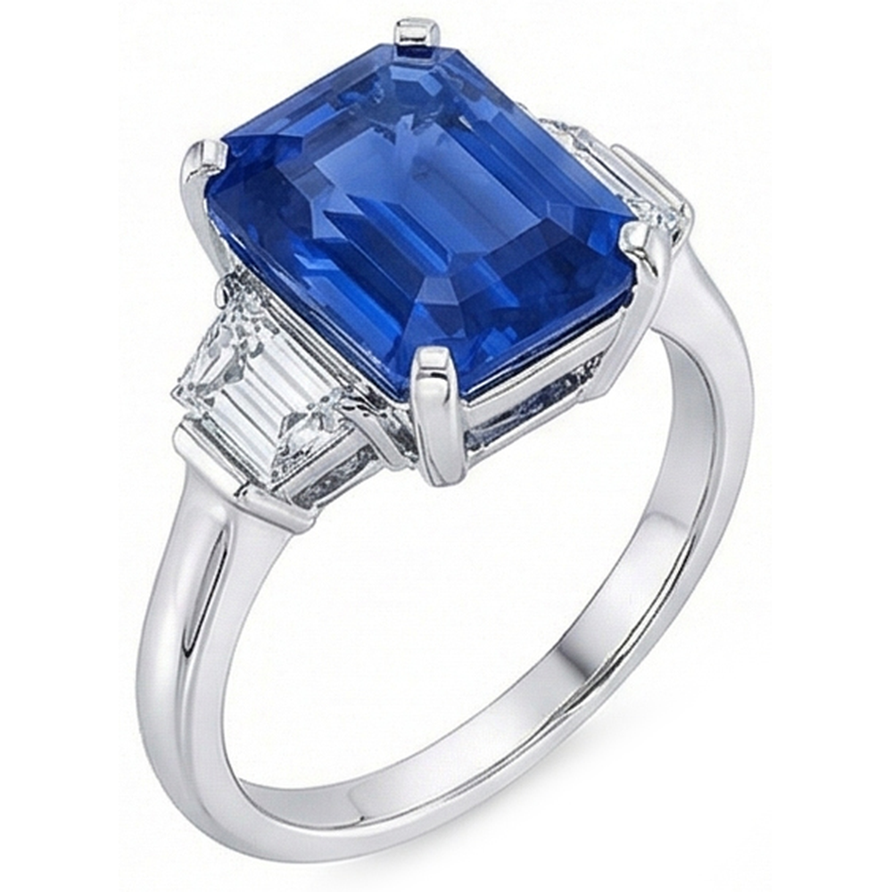 natural emerald sapphire 3.50ct ring side angle