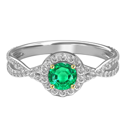Earth-Mined Round Brilliant Colombian Emerald Precious Stone