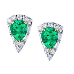 GIA-Certified Gemstone Earring – Fine Emerald 1 ct 14K Two Tone