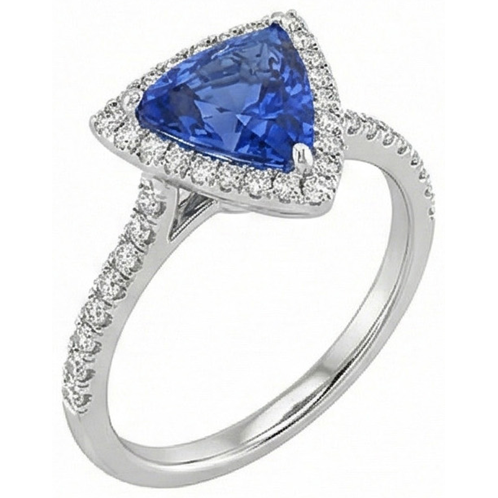 natural round sapphire 1.50ct ring profile view