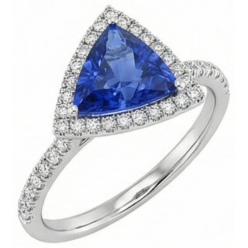 natural round sapphire 1.50ct ring close up detail