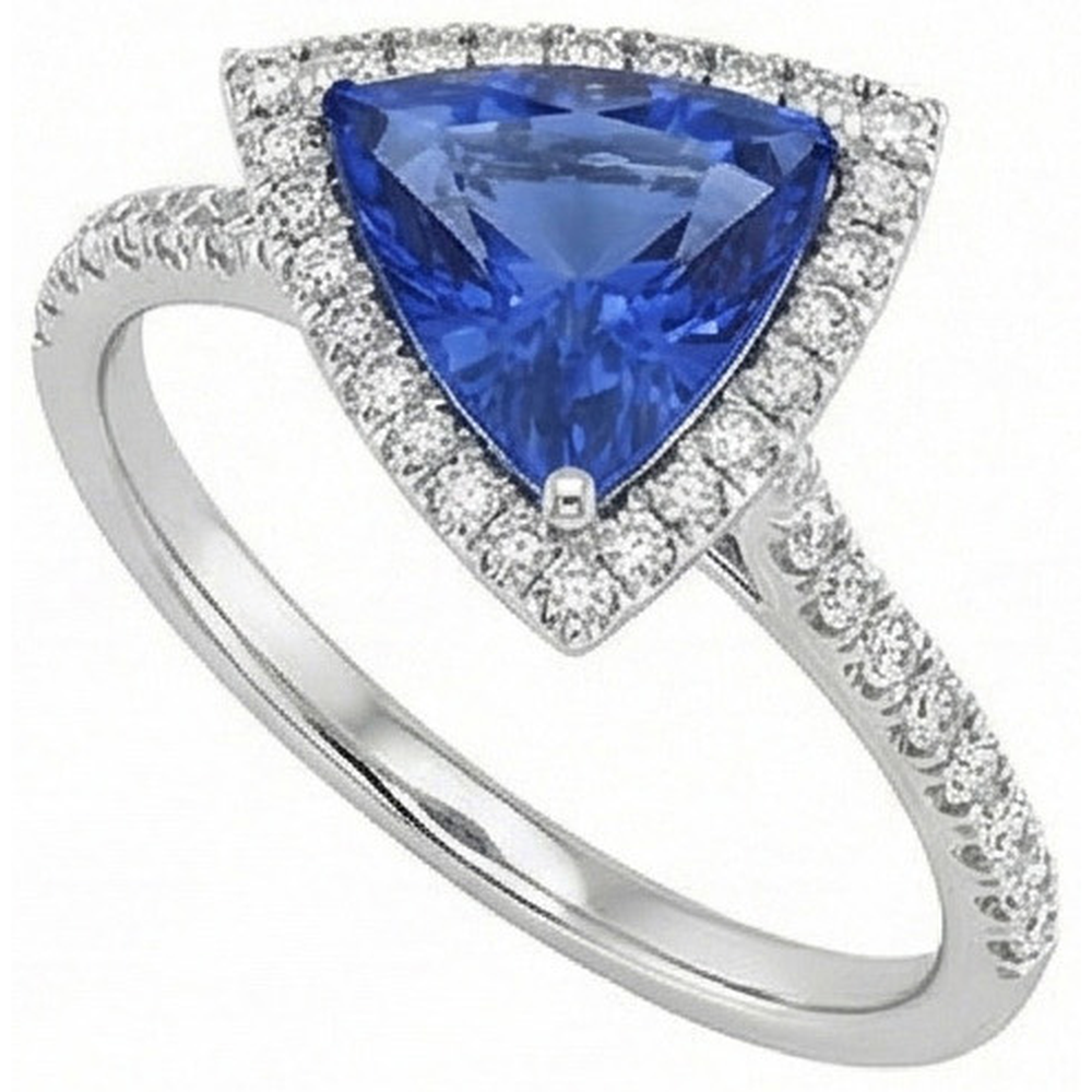 natural round sapphire 1.50ct ring front view