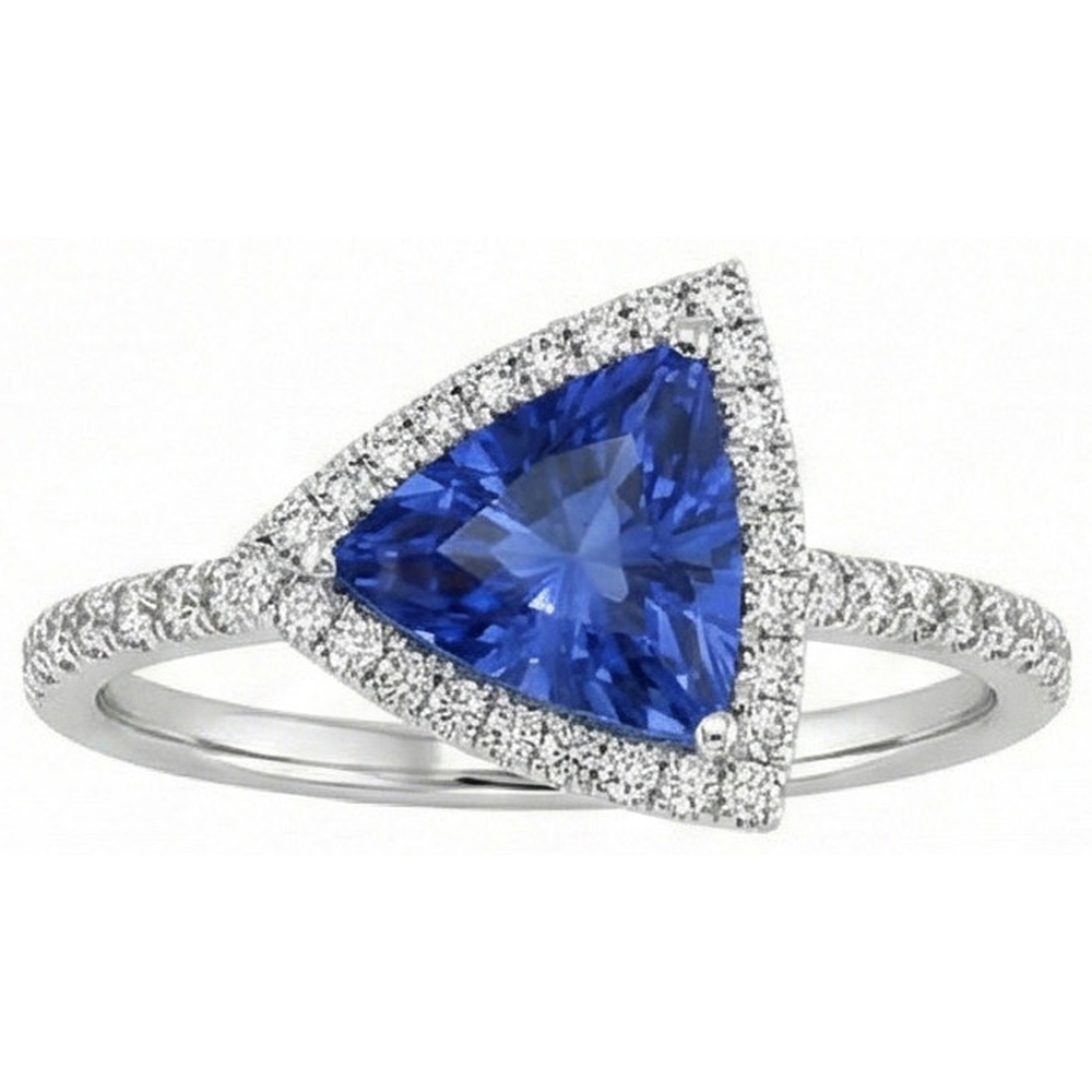 natural round sapphire 1.50ct ring top view