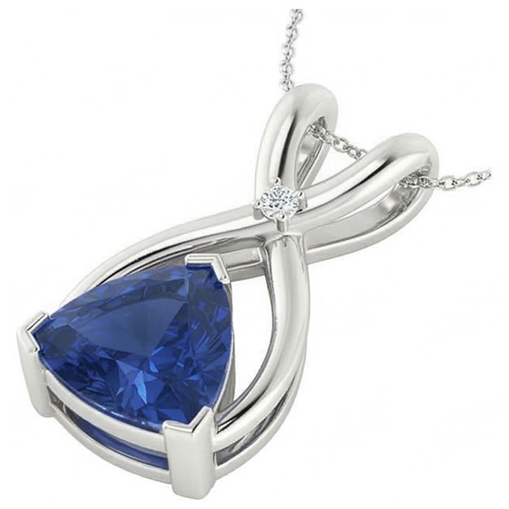 natural round sapphire 2.75ct pendant side angle