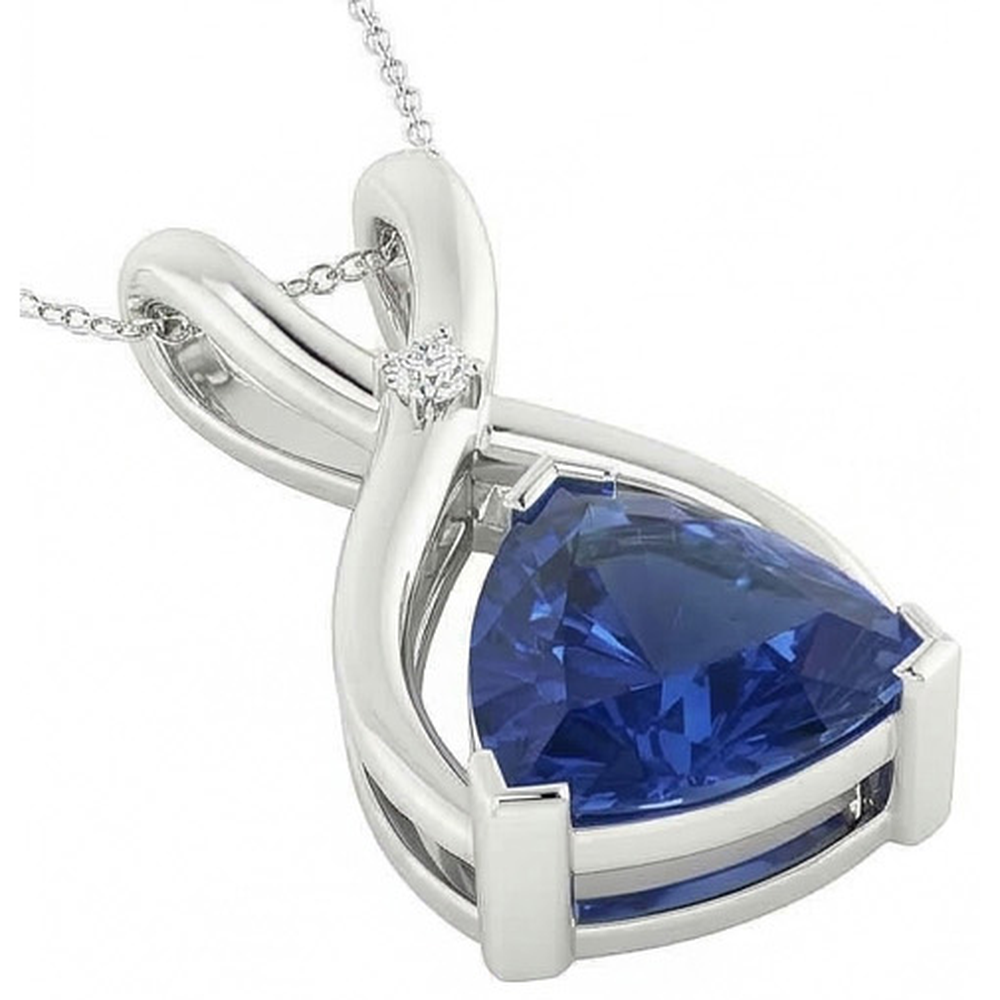natural round sapphire 2.75ct pendant top view