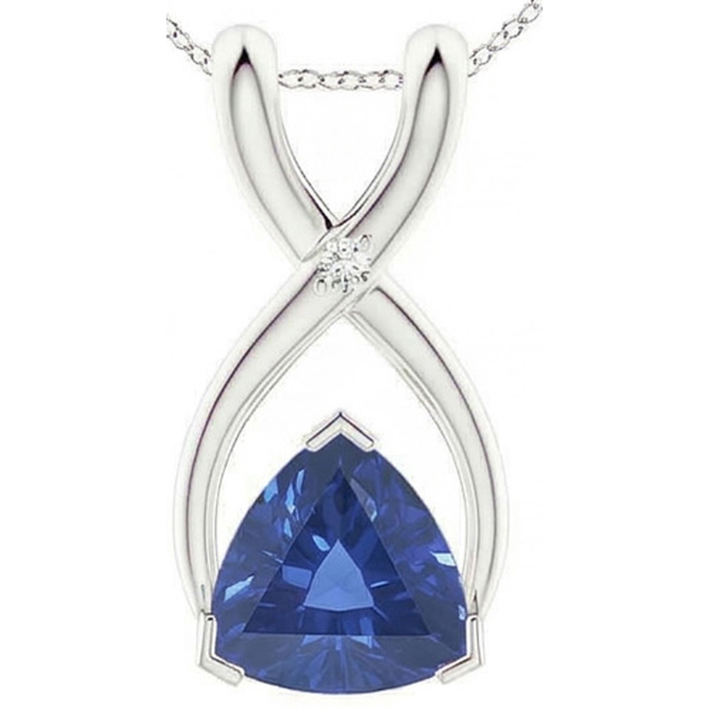 natural round sapphire 2.75ct pendant close up detail