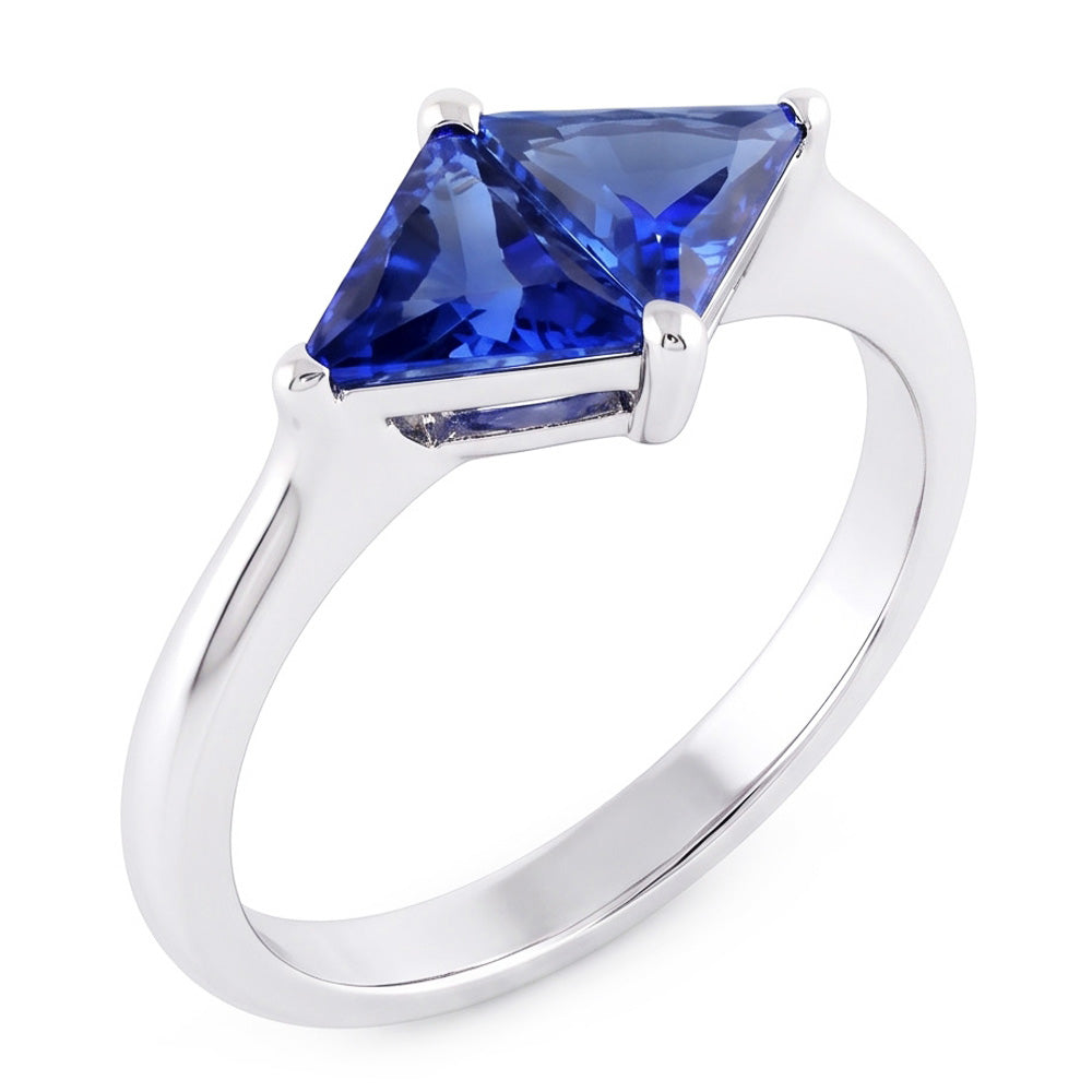 Trillion Cut Sapphire Gemstone Ring 2 Carats Ladies Jewelry Gold