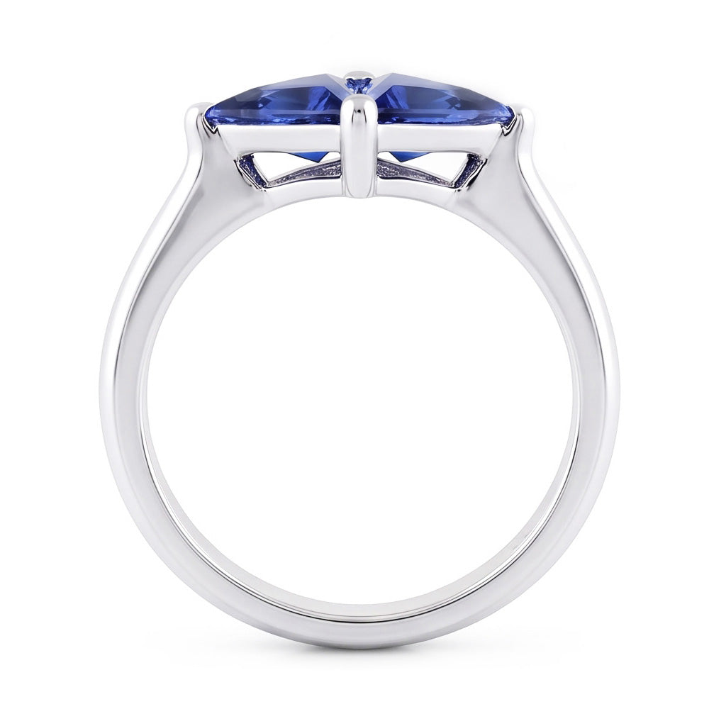 Trillion Cut Sapphire Gemstone Ring 2 Carats Ladies Jewelry Gold