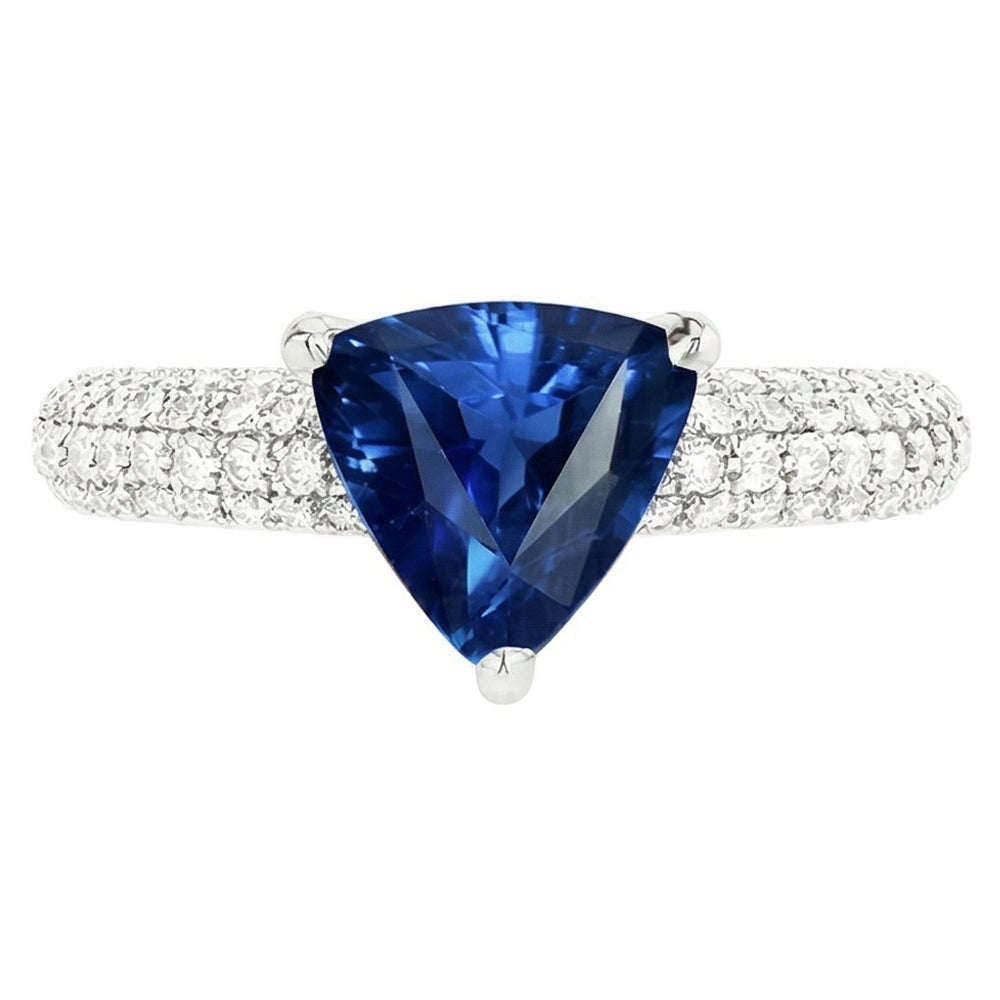 natural round sapphire 3ct ring side angle