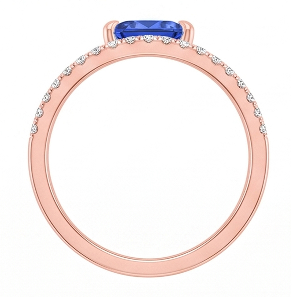 Trillion Gemstone Ring Prong Set Blue Sapphire 1.50 Carats Natural Earth Mined Diamond ( Not Lab Grown )s