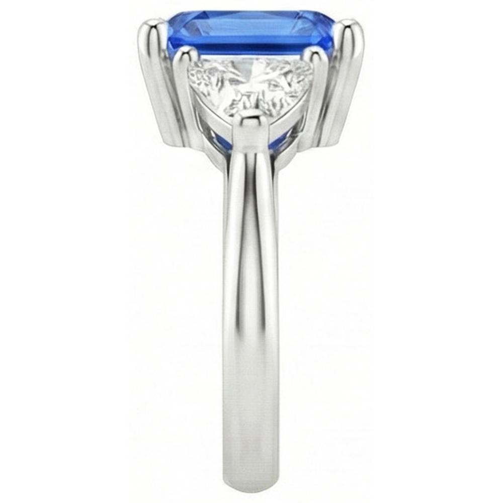 natural radiant sapphire 2.50ct ring top view