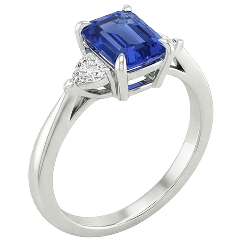 natural emerald sapphire 3.25ct ring side angle
