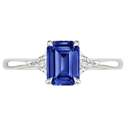 Natural Sapphire Ring 3.25ct - White Gold 14K
