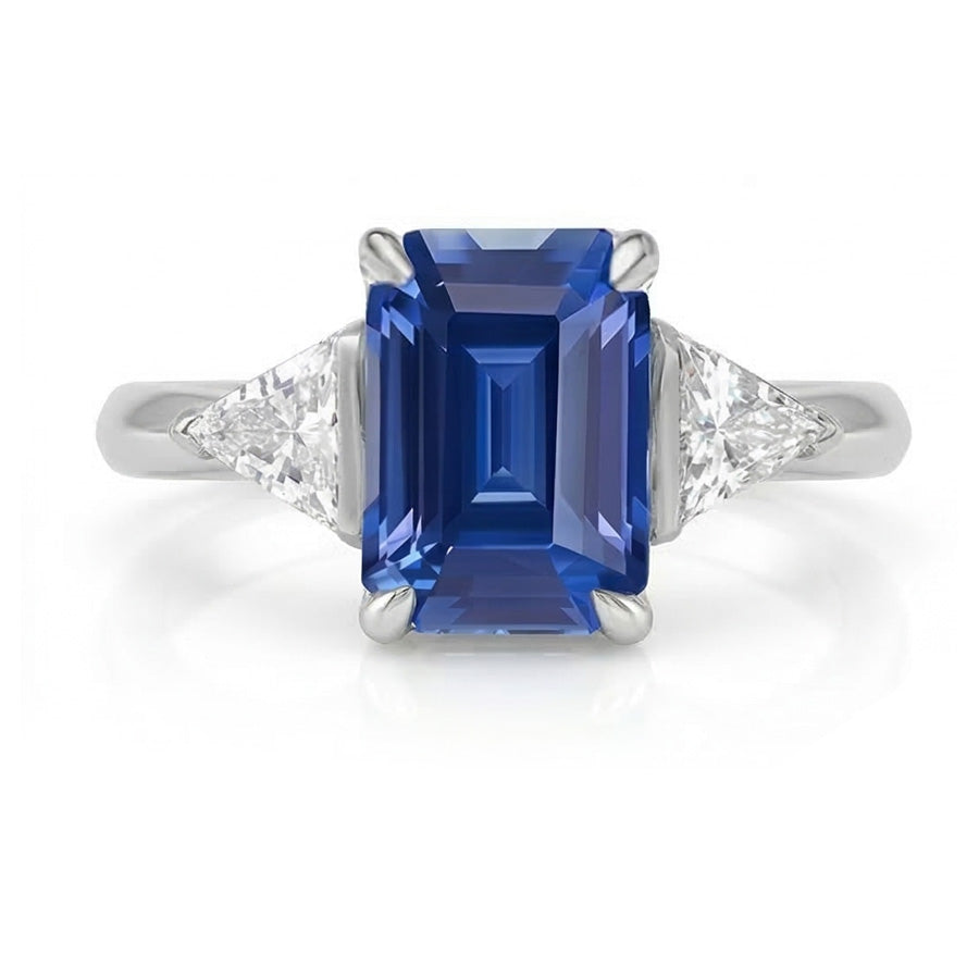 natural emerald sapphire 2.50ct ring top view