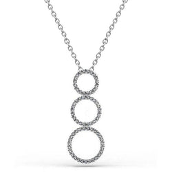 Triple 8 Ct Genuine Round Cut Natural Earth Mined Diamonds Circle Pendant Necklace White Gold 14K