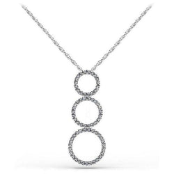 Triple 8 Ct Round Cut Real Natural Earth Mined Diamonds Circle Pendant Necklace White Gold 14K