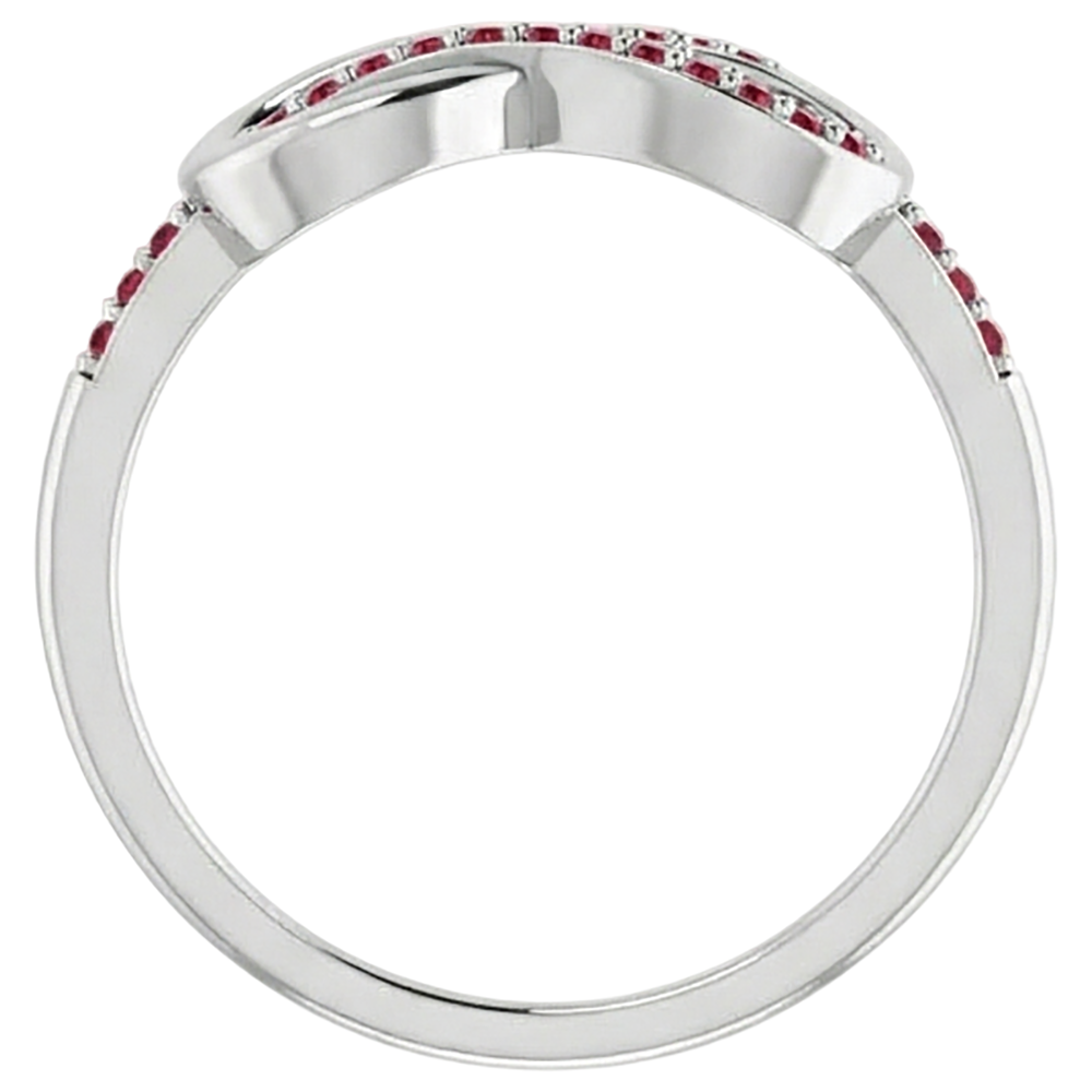 Twisted Ruby Infinity Ring White Gold 14K 1.25 Carats