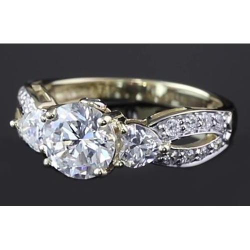 Twisted Round Real Diamond Engagement Ring 3.25 Carats