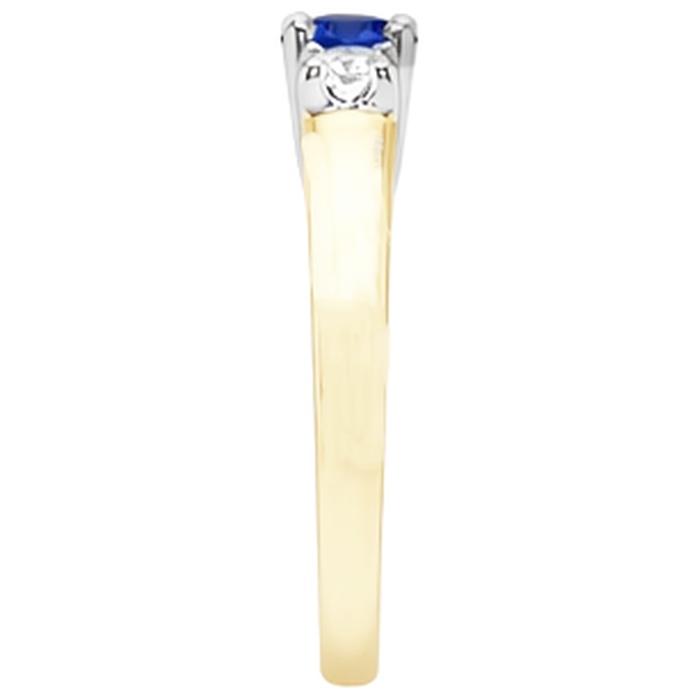 Tanzanite Precious Stone Ring 1-ct Two-Tone 14K Gold – top view
