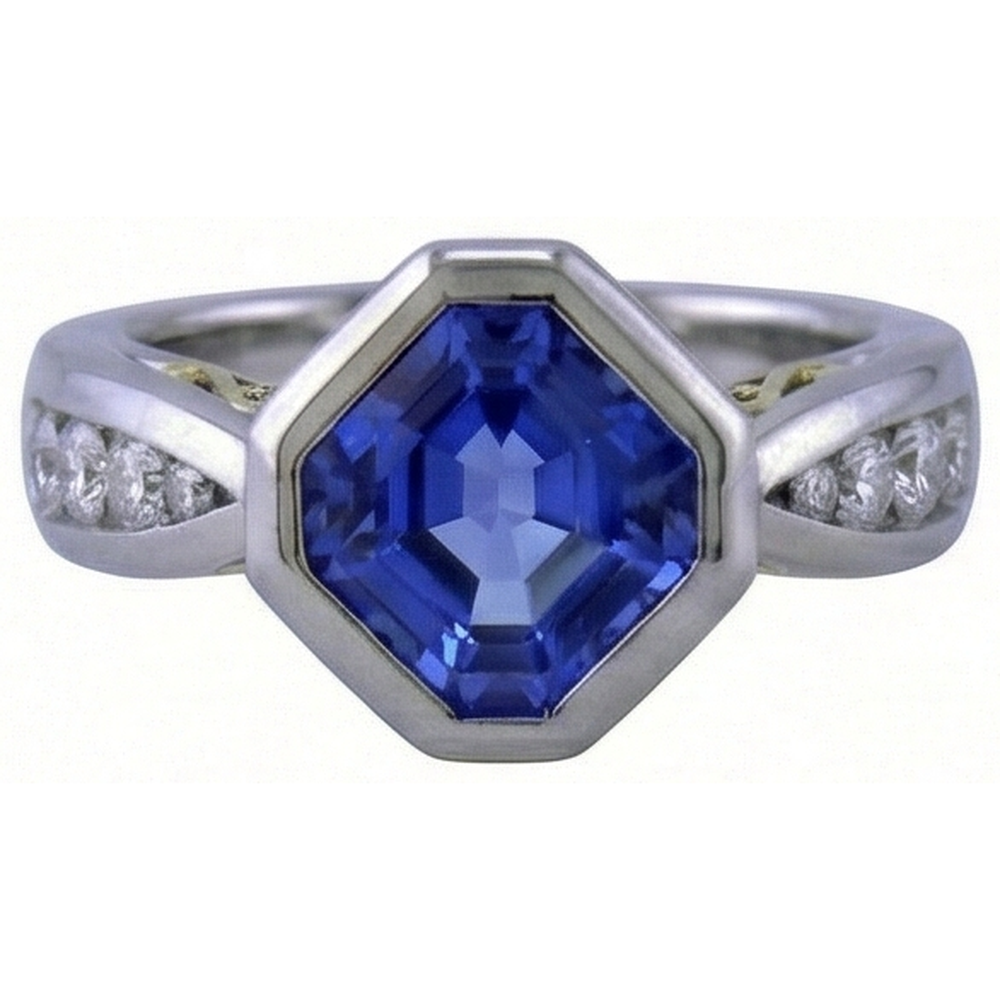 natural round tanzanite 3.75ct watch side angle