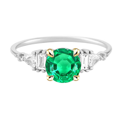 GIA Certified Gemstone Ring – Fine Emerald 2.50 ct Two-Tone 14K