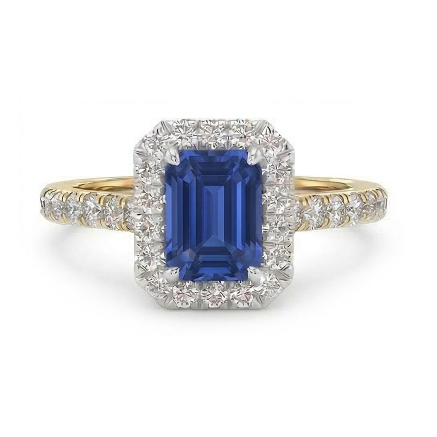 natural emerald sapphire 3ct ring side angle