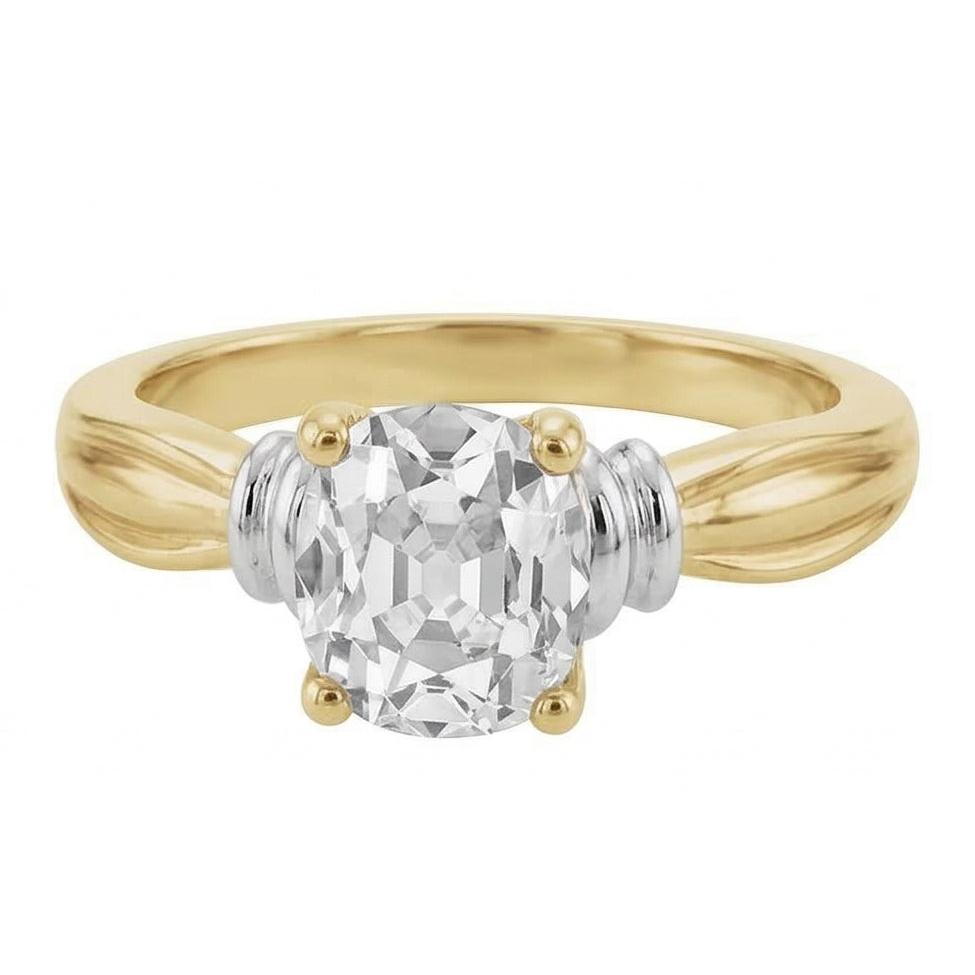 Natural Diamond Single Stone Ring – angle view