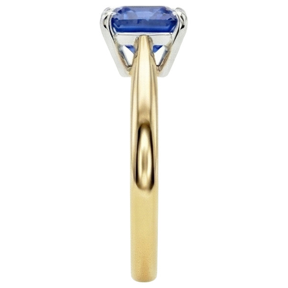 natural radiant sapphire 1.50ct ring top view