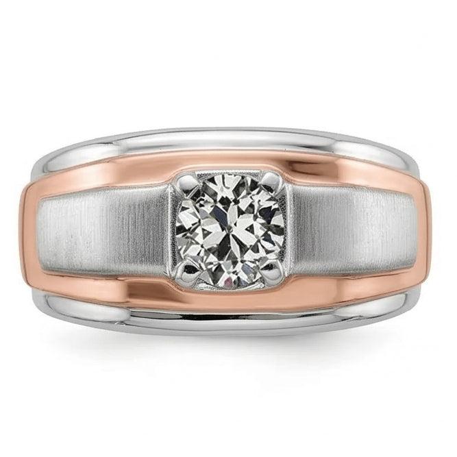 natural round diamond 1ct ring side angle