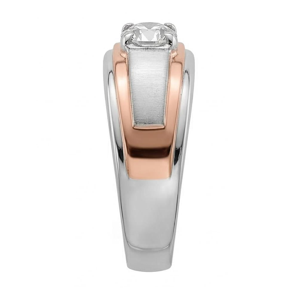 natural round diamond 1ct ring top view