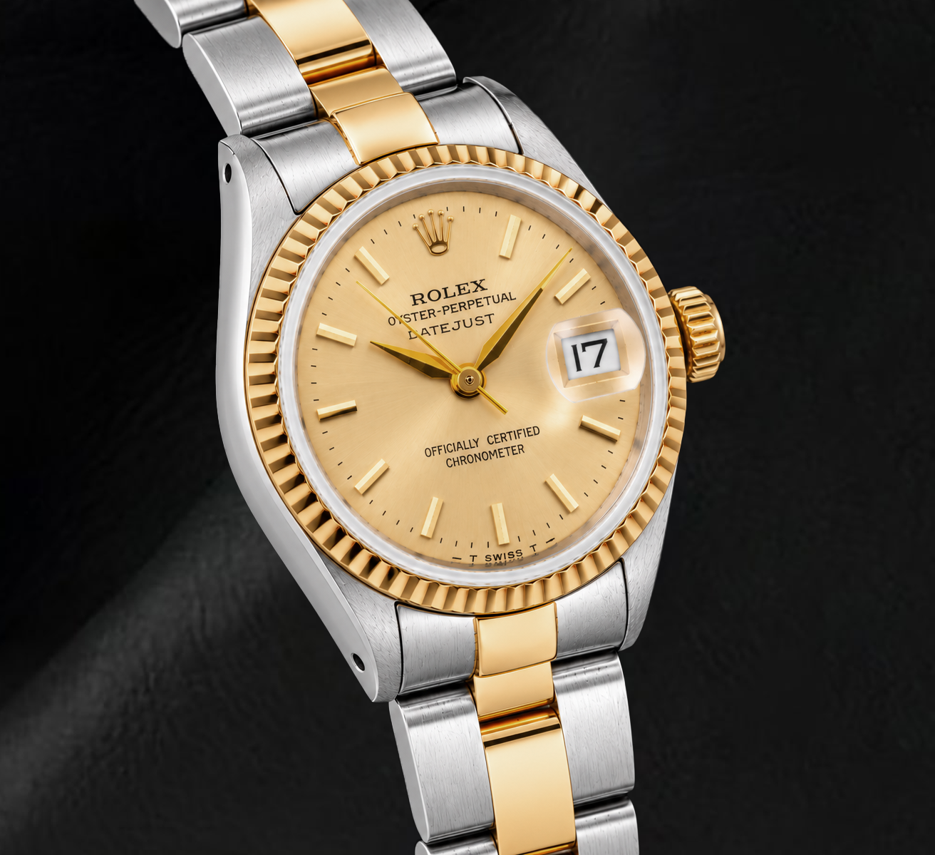 Rolex Datejust 6917 26mm Champagne Stick Dial Two Tone Watch