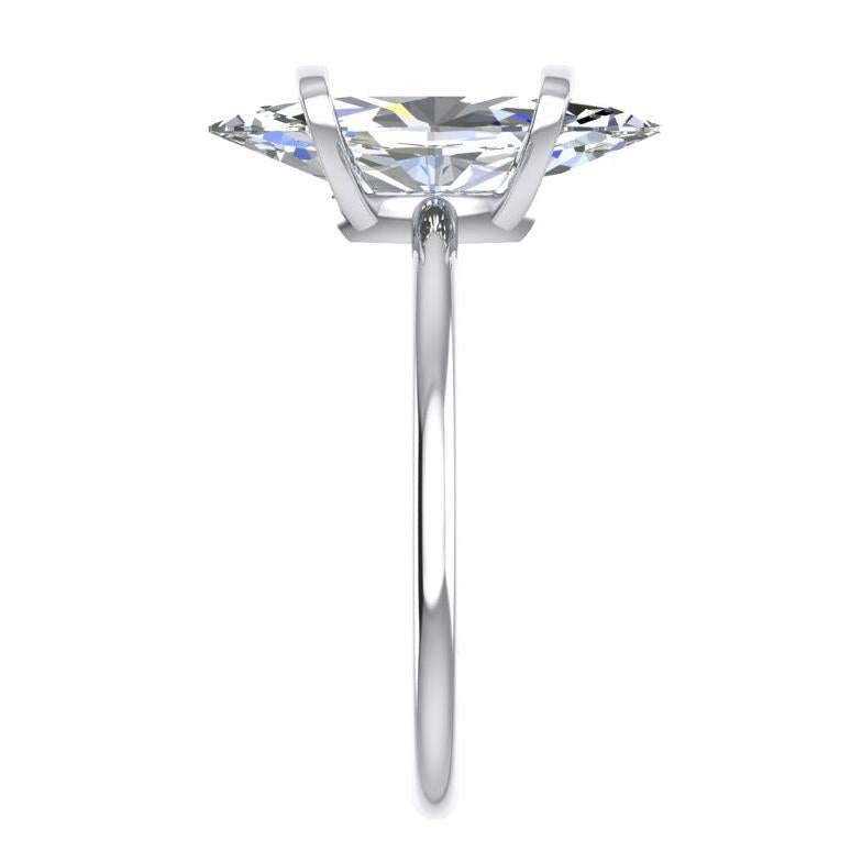Two Bar Prong Marquise Ring Unique Style