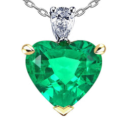 Emerald Gemstone Pendant – GIA Certified 10 ct 14 Karat Two Tone