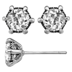 Genuine Brilliant Diamond Stud Earrings 3.50 ct – 14K Two Tone