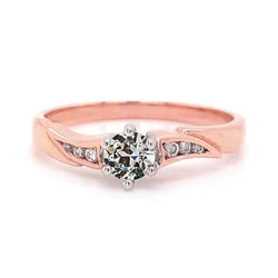 Two Tone Engagement Ring Round Old Miner Real Diamond 1.25 Carats