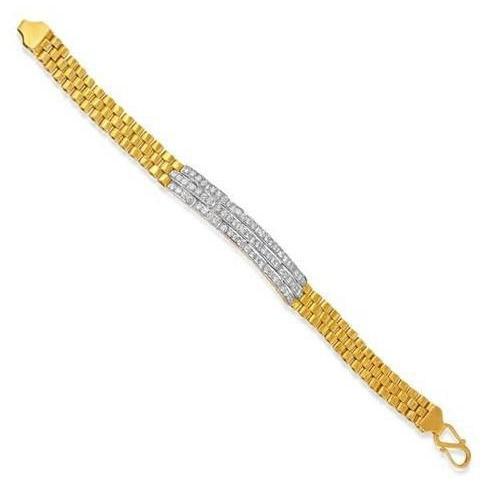 Two Tone Gold 14K 3 Carats Real Diamonds Men's Bracelet New