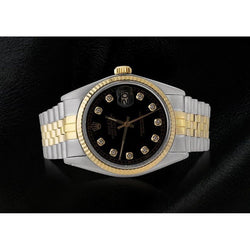 Two Tone Men Rolex Datejust Watch Diamond Dial Jubilee Bracelet