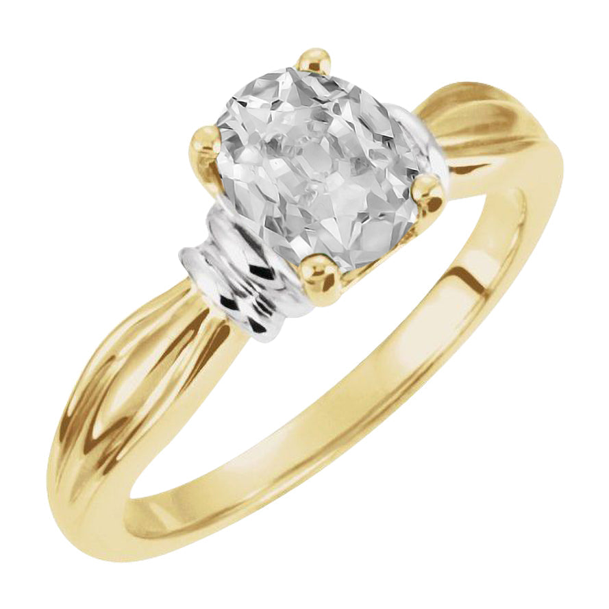 Diamond Single Stone Ring 4.50-ct 14K Two Tone Gold – main view