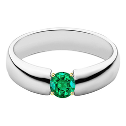 GIA Certified Precious Stone Ring – Fine Emerald 1 ct 14K Two
