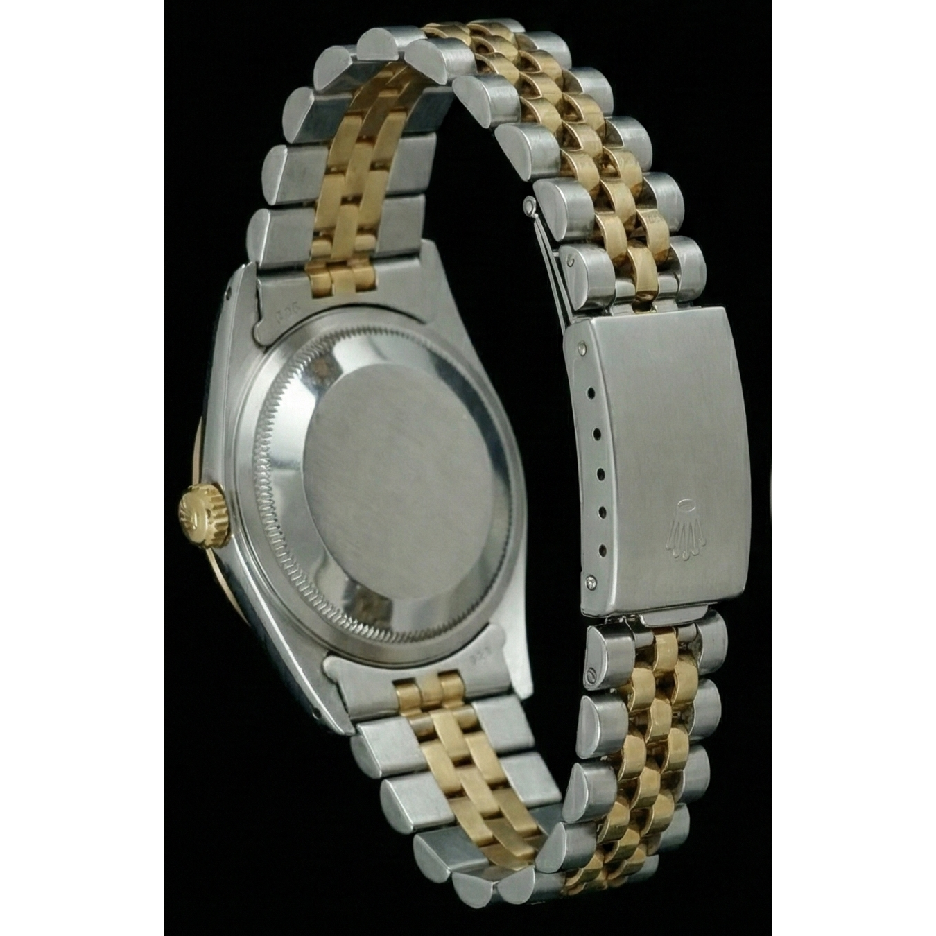 Two Tone Fluted Bezel Datejust Lady Watch Blue Roman Dial Rolex