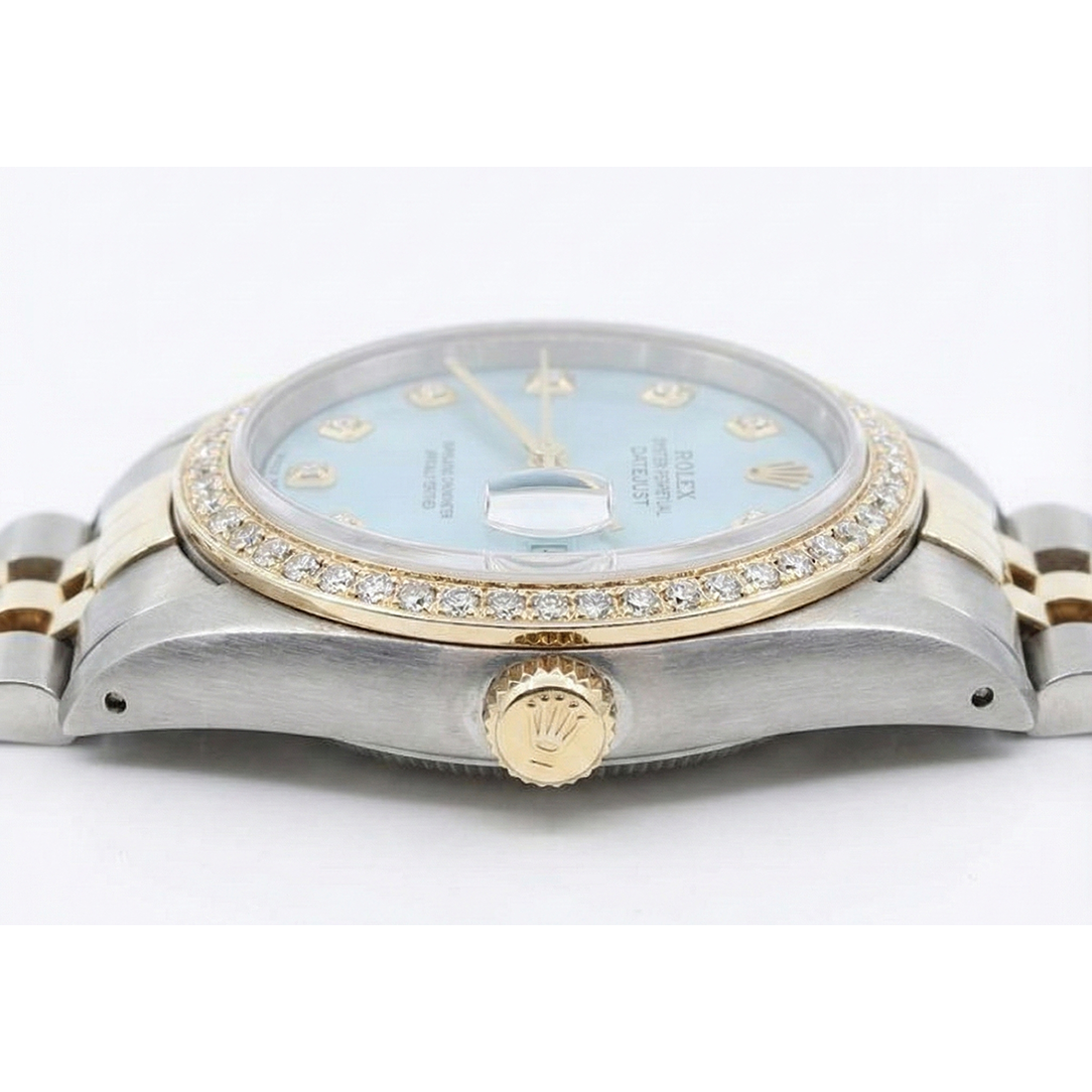 Two Tone Jubilee Watch Bezel Diamond Dial Rolex Datejust QUICK SET