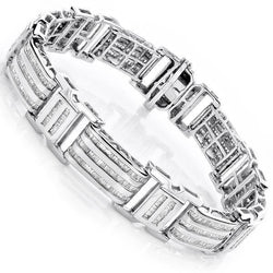 Unique Mens Bracelet Baguette Genuine Natural Earth Mined Diamond