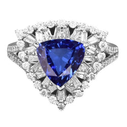 Unique Sapphire With Diamonds Engagement Ring