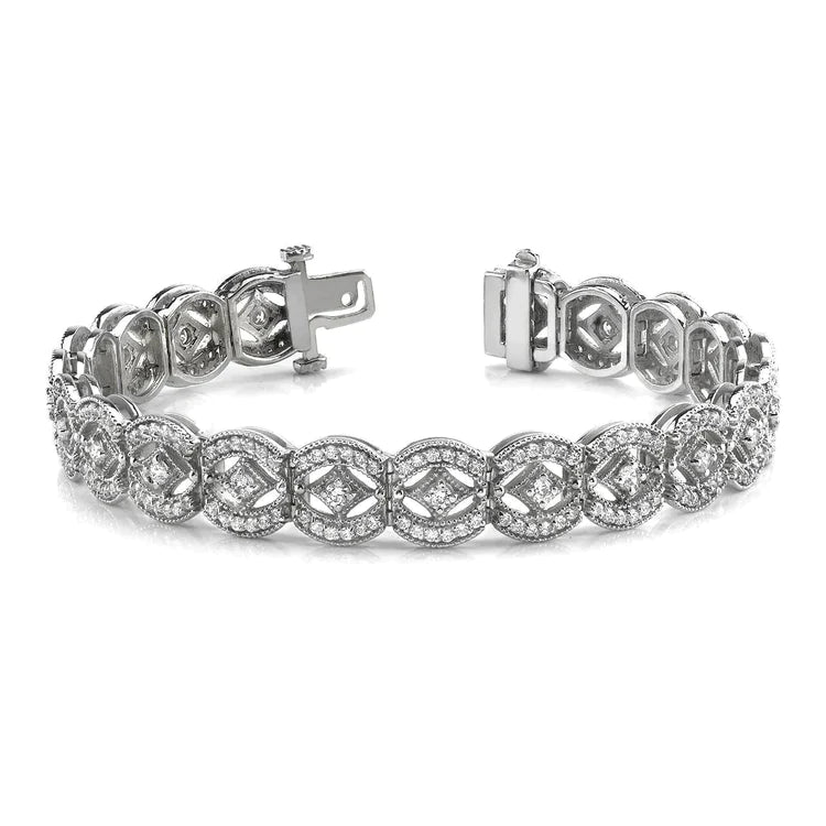Unique Vintage Like Art Deco Real Diamond Bracelet
