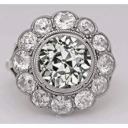 Sparkling Vintage Brilliant Diamond Halo Engagement Ring – 2.50