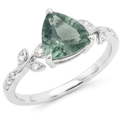 VVS Green Prasiolite Gemstone Ring 2.0 ct – 14 Karat White Gold