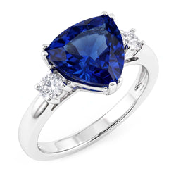 Velvety Blue Sapphire Ring Women's Jewelry