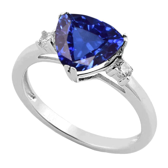 Velvety Blue Sapphire Ring Women's Jewelry