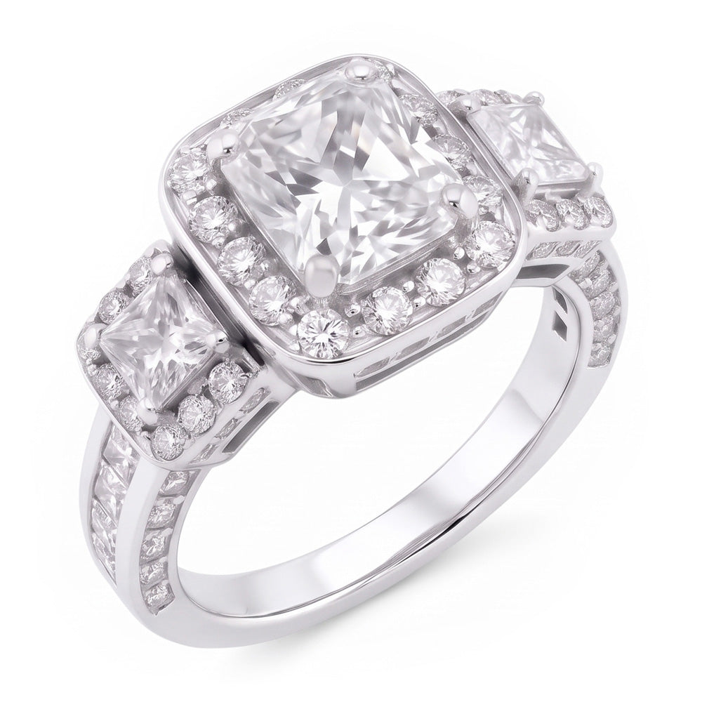 Vintage Inspired 3.50 Carats Cushion Natural Earth Mined Diamond ( Not Lab Grown ) Anniversary Ring